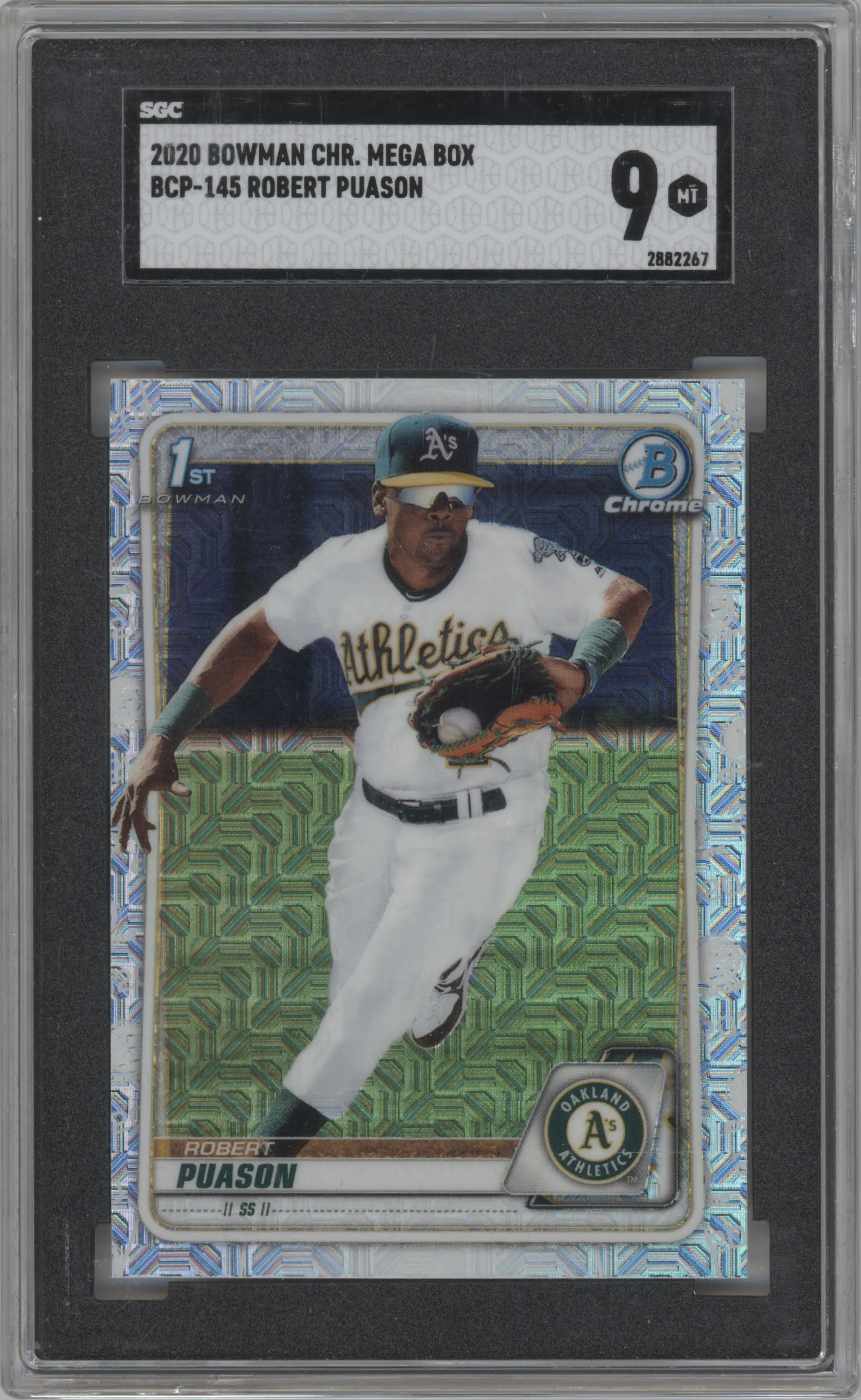 2020 Bowman Mega Box Chrome Chrome Prospect Robert Puason SGC 9