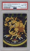 Electabuzz from the 2000 Topps Pokemon TV set featuring a Foil parallel graded by PSA and given an overall grade of 8.