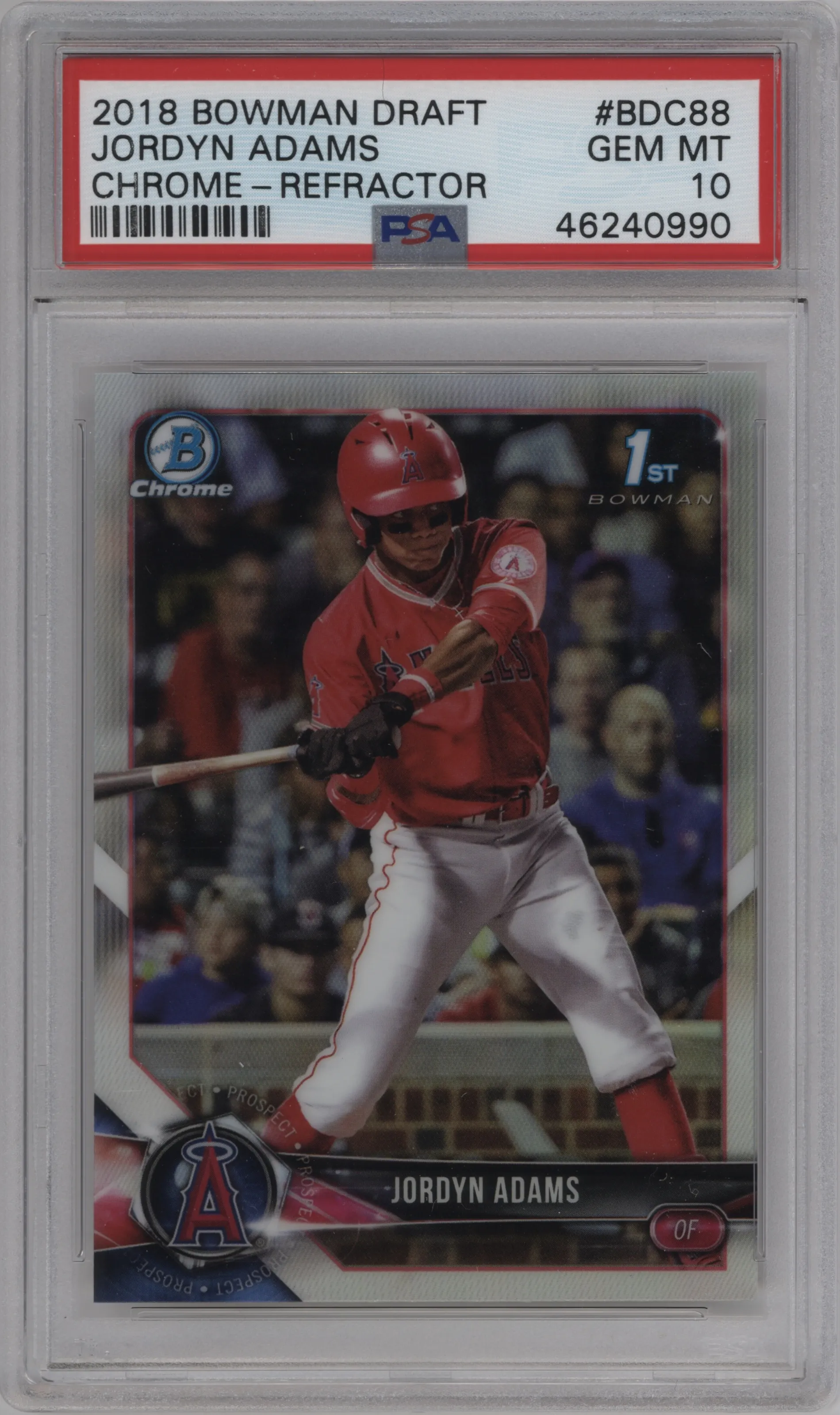 2018 Bowman Draft Chrome Jordyn Adams Refractor PSA 10