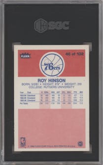 Roy Hinson from the 1986-87 Fleer set graded by SGC and given an overall grade of 6.