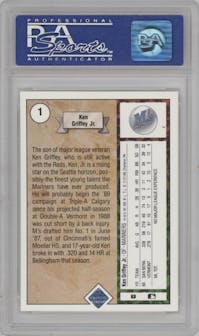 Ken Griffey Jr. from the 1989 Upper Deck set graded by PSA and given an overall grade of 9.