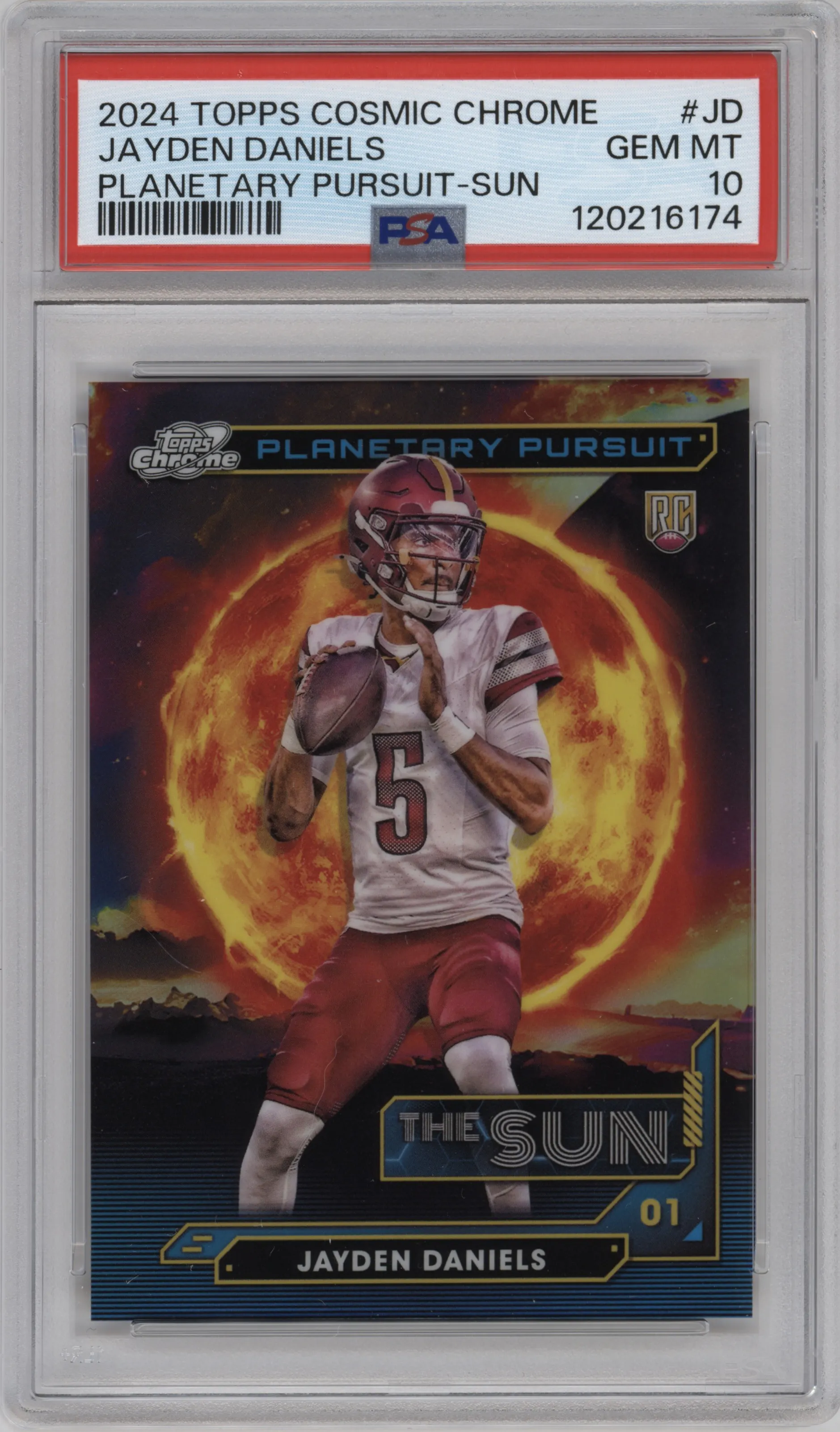 2024 Topps Cosmic Chrome Planetary Pursuit Sun Jayden Daniels #PPSU-JD PSA 10