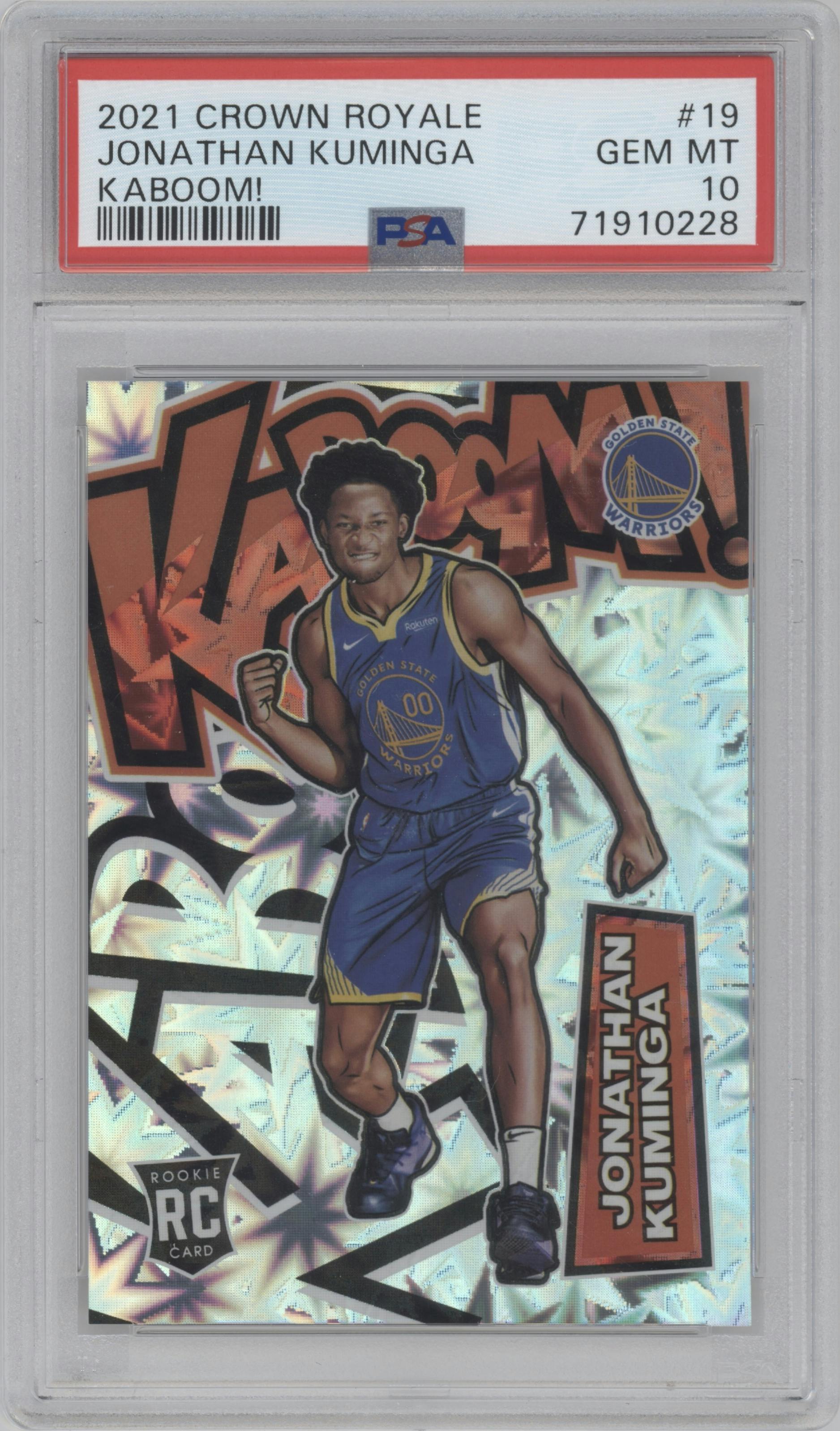 Jonathan Kuminga from the 2021-22 Crown Royale set graded by PSA and given an overall grade of 10.