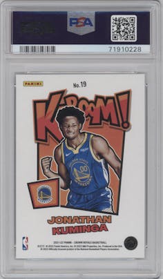 Jonathan Kuminga from the 2021-22 Crown Royale set graded by PSA and given an overall grade of 10.