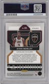 Evan Mobley from the 2021-22 Panini Prizm  set featuring a Blue NBA 75th Prizm parallel graded by PSA and given an overall grade of 10.