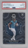 Brian Thomas Jr. from the 2024 Panini Mosaic set graded by PSA and given an overall grade of 10.