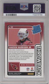 Marvin Harrison Jr. from the 2024 Donruss set graded by PSA and given an overall grade of 9.