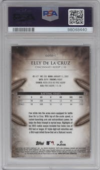 Elly De La Cruz from the 2024 Bowman set graded by PSA and given an overall grade of 10.