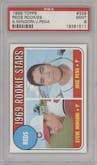 Steve Mingori/Jose Pena from the 1969 Topps set graded by PSA and given an overall grade of 9.