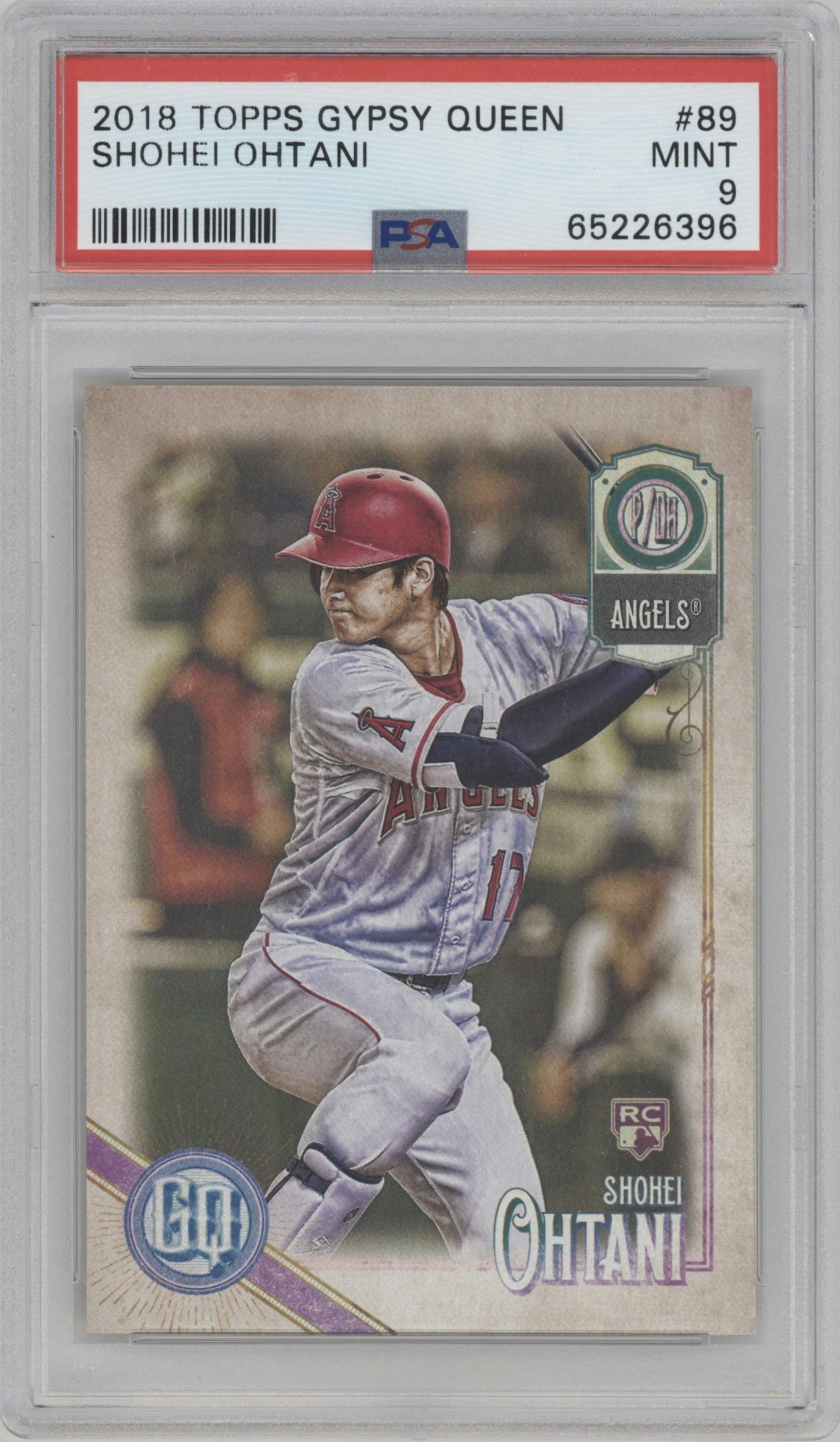 Shohei Ohtani from the 2018 Topps Gypsy Queen set graded by PSA and given an overall grade of 9.