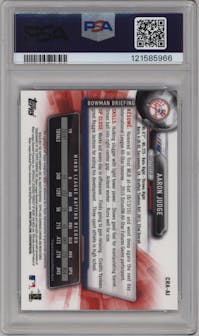 Aaron Judge from the 2017 Bowman set graded by PSA and given an overall grade of 10.