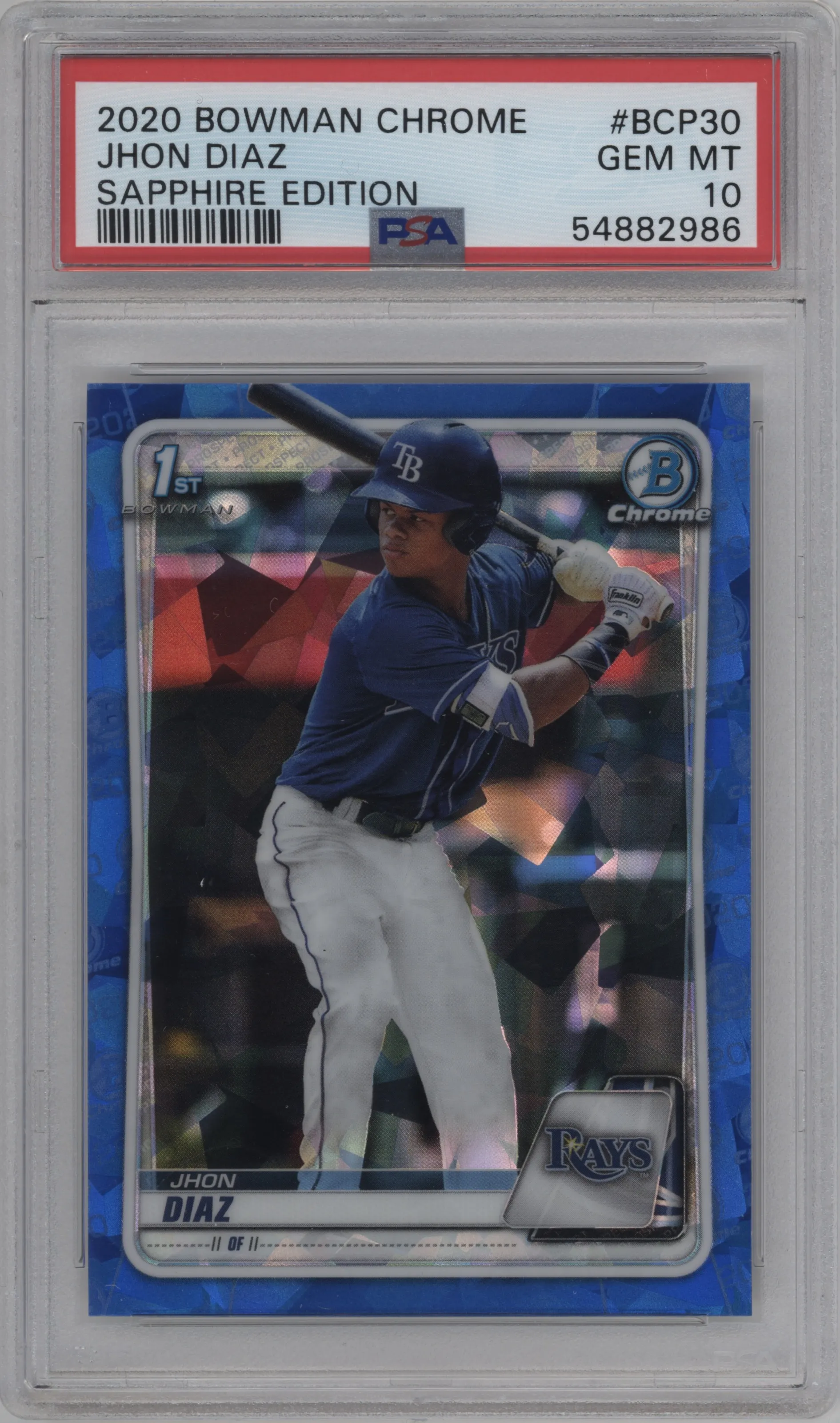 2020 Bowman Sapphire Edition Chr.Pros. Jhon Diaz PSA 10