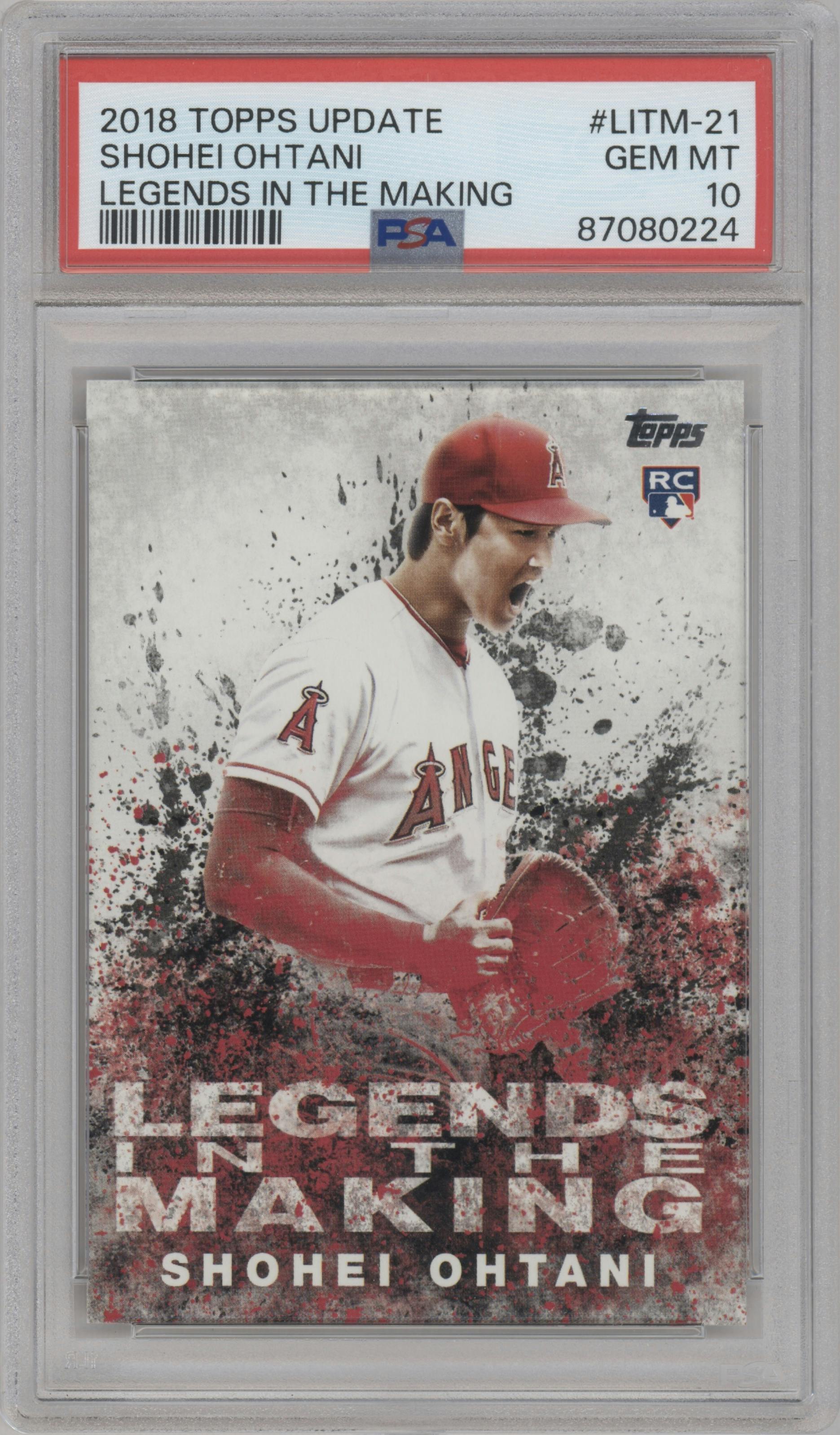 Shohei Ohtani from the 2018 Topps Update set graded by PSA and given an overall grade of 10.