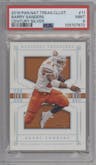 Barry Sanders from the 2016 Panini National Treasures Collegiate set featuring a Century Silver parallel graded by PSA and given an overall grade of 9.