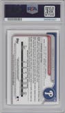Aidan Miller from the 2024 Bowman set featuring a Mini-Diamond Refractor parallel graded by PSA and given an overall grade of 10.