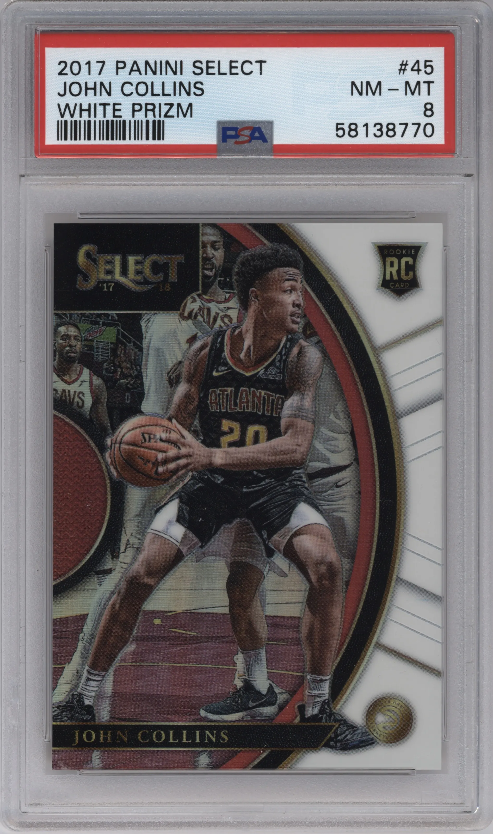 2017 Panini Select John Collins White Prizm PSA 8