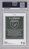 C.J. Stroud from the 2023 Panini Donruss set graded by PSA and given an overall grade of 10.