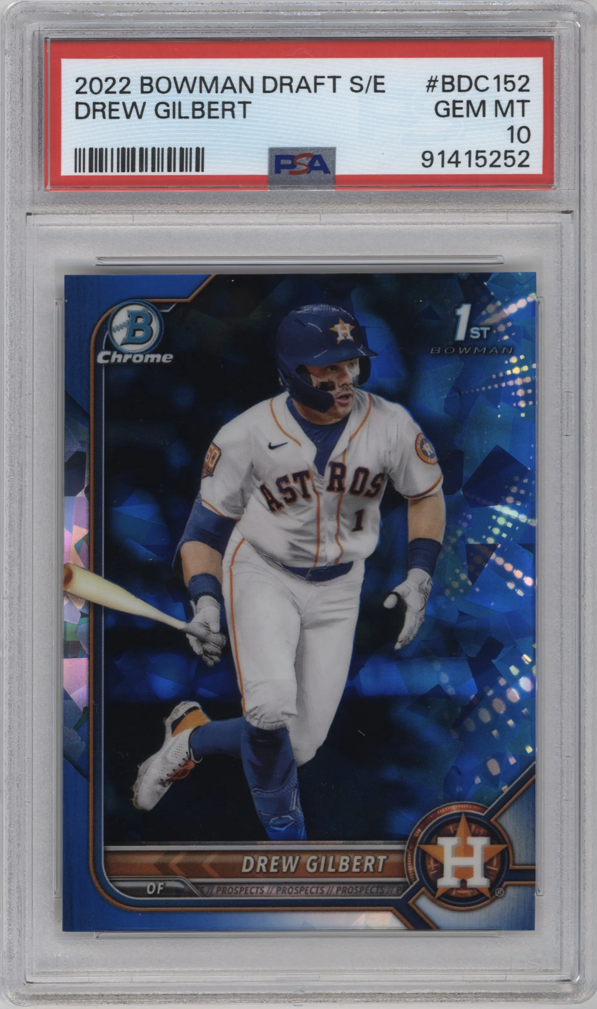 2022 Bowman Draft Sapphire Edition Chrome Drew Gilbert PSA 10