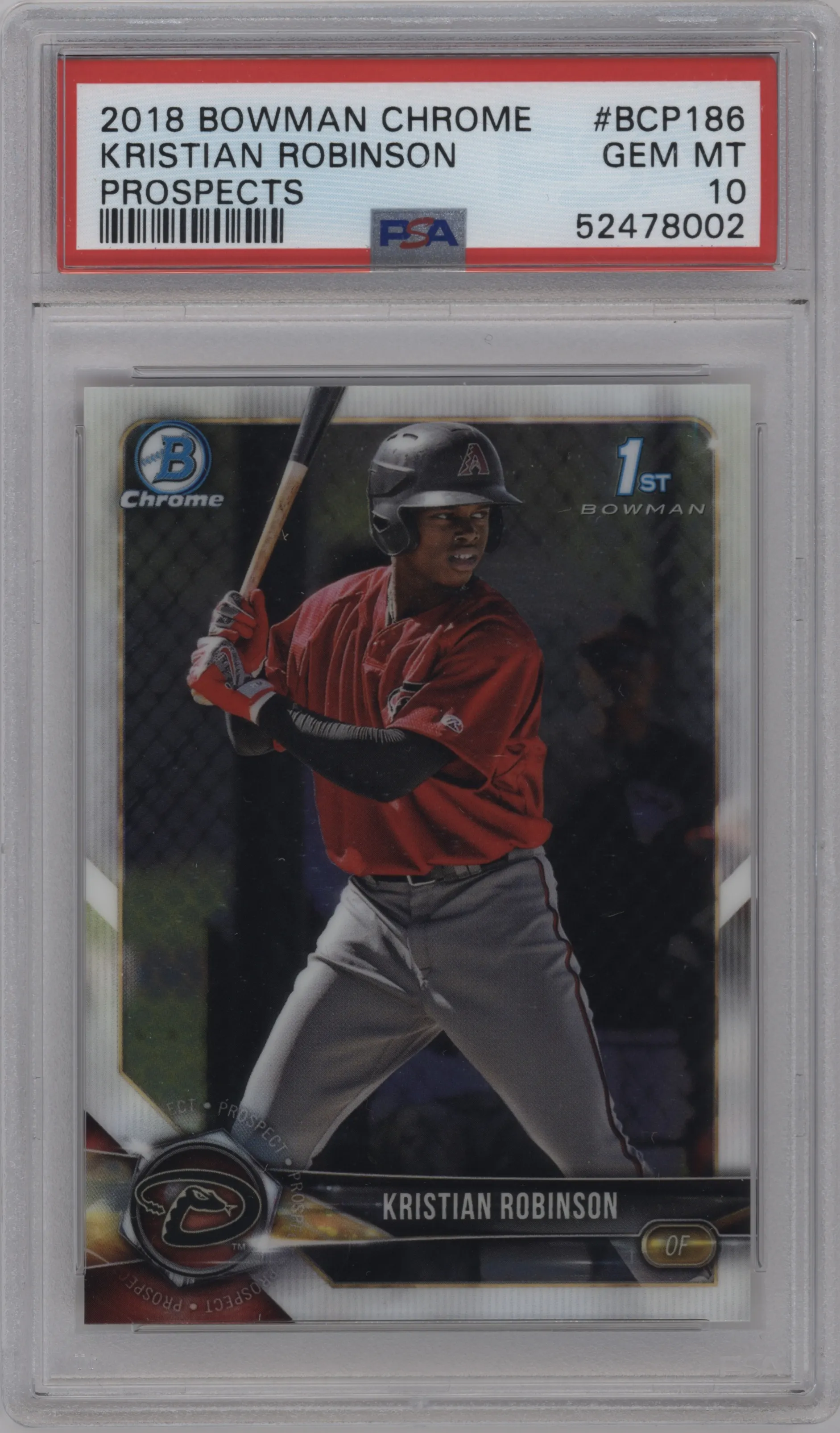 2018 Bowman Chrome Prospect Kristian Robinson PSA 10