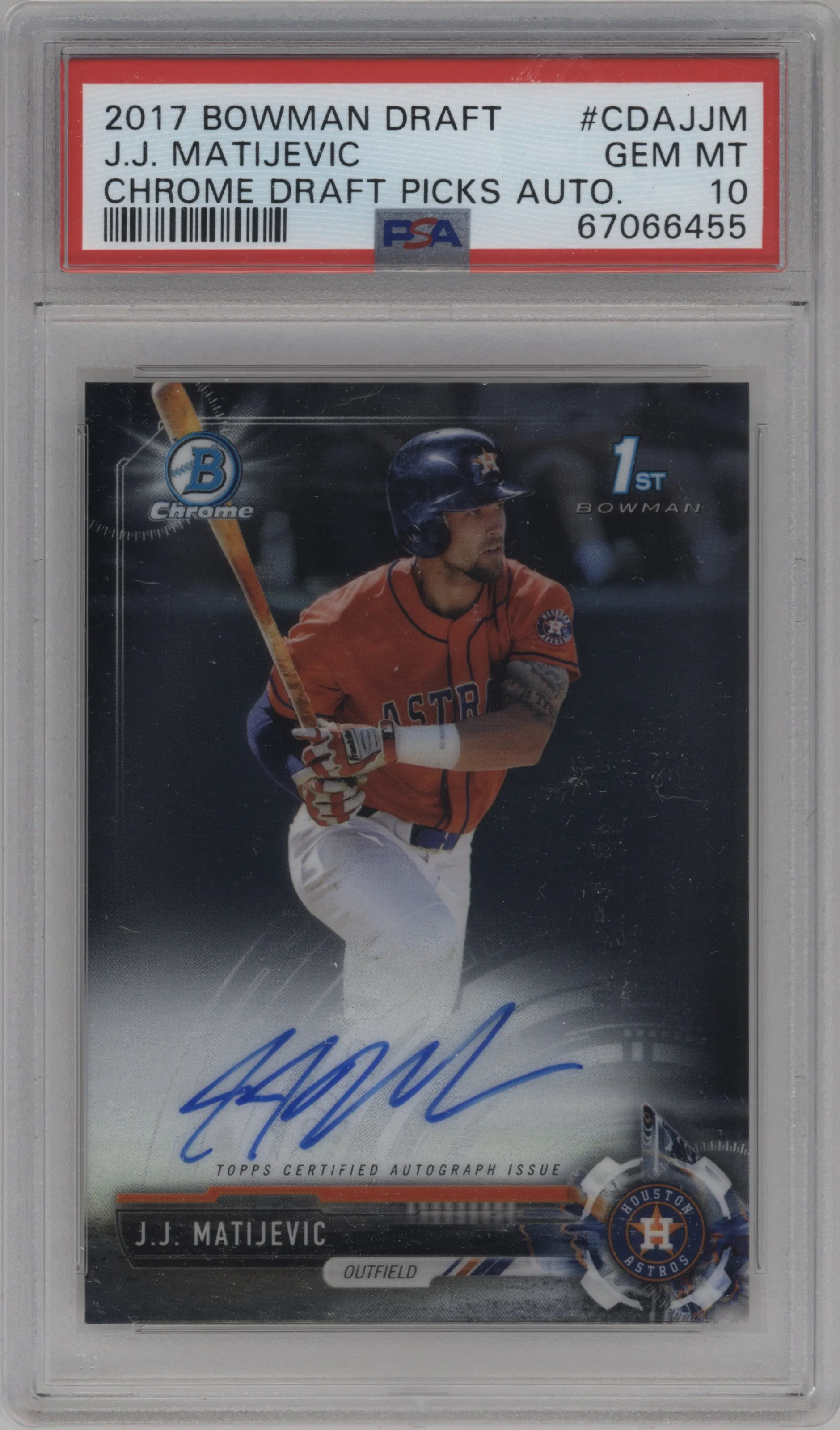 2017 Bowman Draft Chr. DP Auto J.J. Matijevic #CDA-JJM PSA 10