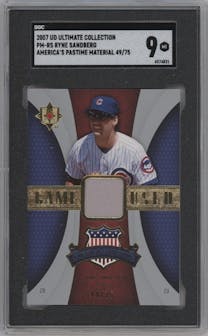 Ryne Sandberg from the 2007 Upper Deck Ultimate Collection set graded by SGC and given an overall grade of 9.