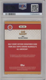 Ace Bailey  from the 2024 Topps Chrome McDonald's All-American set featuring a Tie-Dye RayWave parallel graded by PSA and given an overall grade of 9.