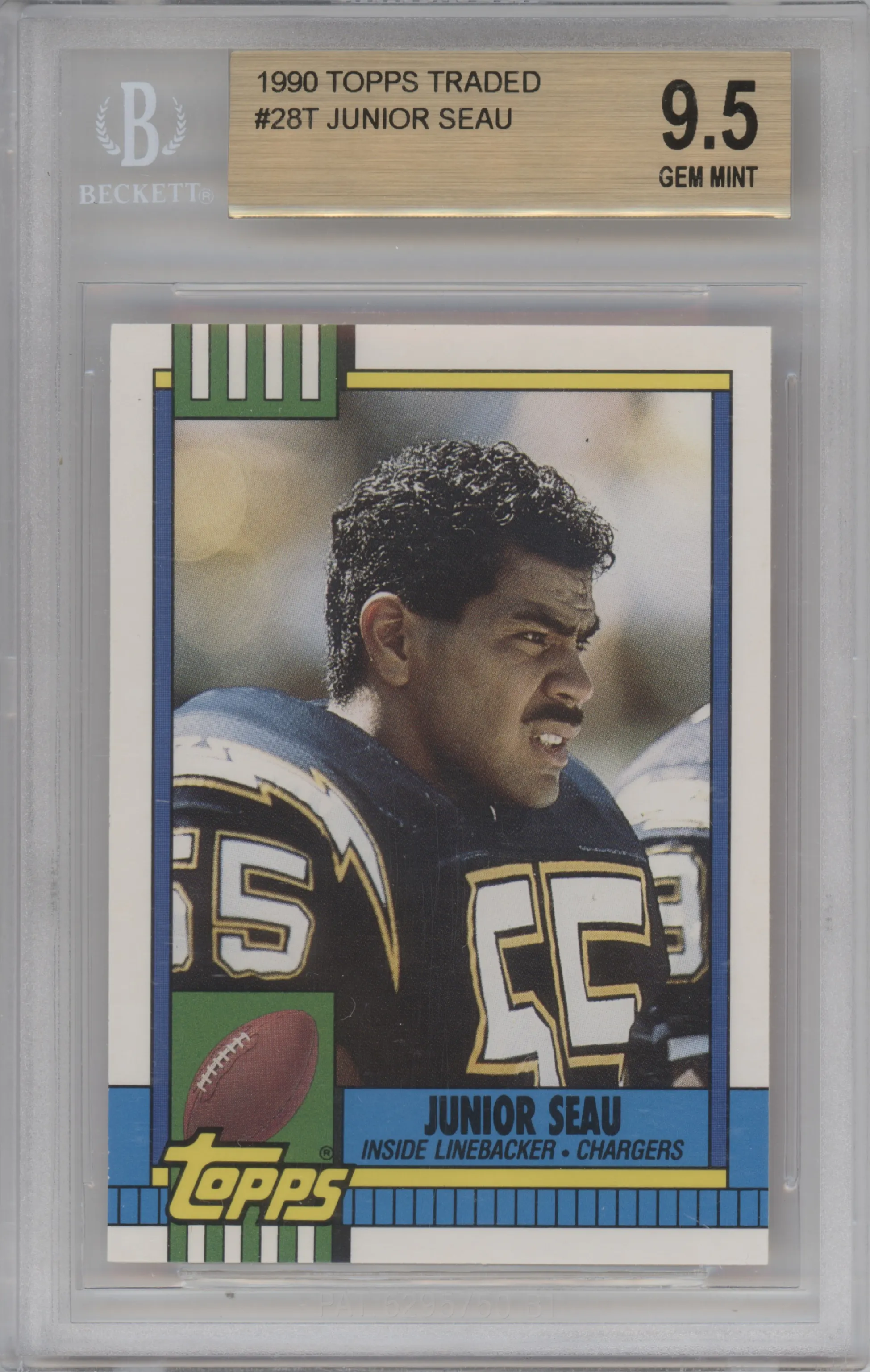 1990 Topps Traded Junior Seau BGS 9.5