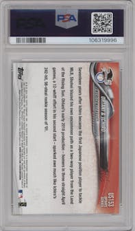 Shohei Ohtani/Ichiro Suzuki from the 2018 Topps Update set graded by PSA and given an overall grade of 10.