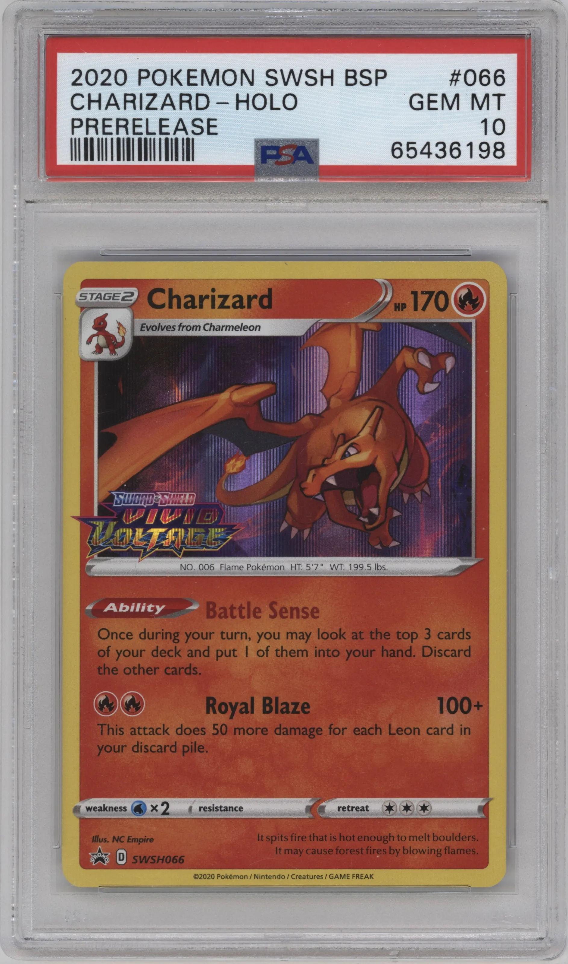 2020 Pokemon SWSH Charizard Vivid Voltage Build & Battle Box #SWSH066 PSA 10