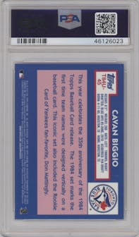 Cavan Biggio from the 2019 Topps Silver Pack set graded by PSA and given an overall grade of 9.