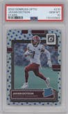 Jahan Dotson from the 2022 Panini Donruss Optic set featuring a Stars parallel graded by PSA and given an overall grade of 10.