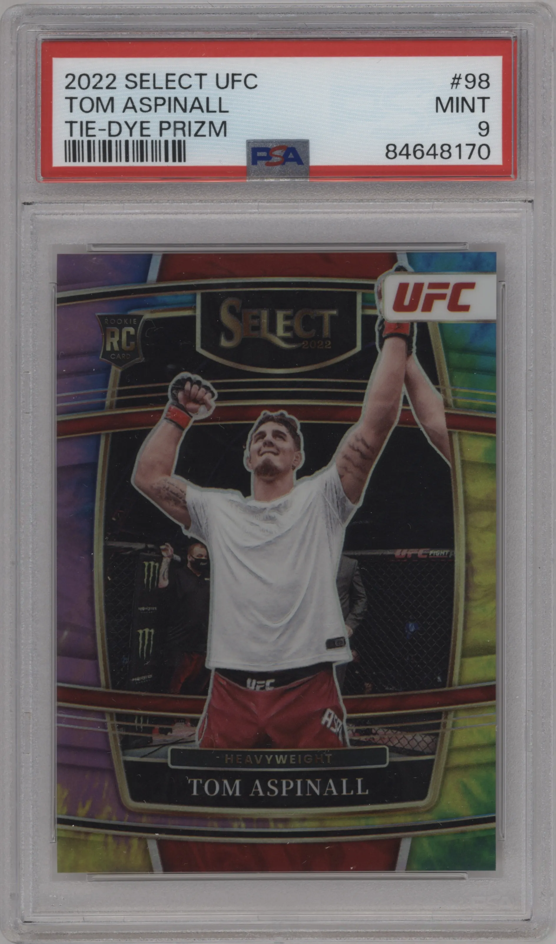 2022 Panini Select UFC Tom Aspinall Tie-Dye #98 PSA 9