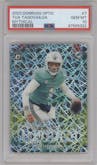 Tua Tagovailoa from the 2023 Donruss Optic set graded by PSA and given an overall grade of 10.