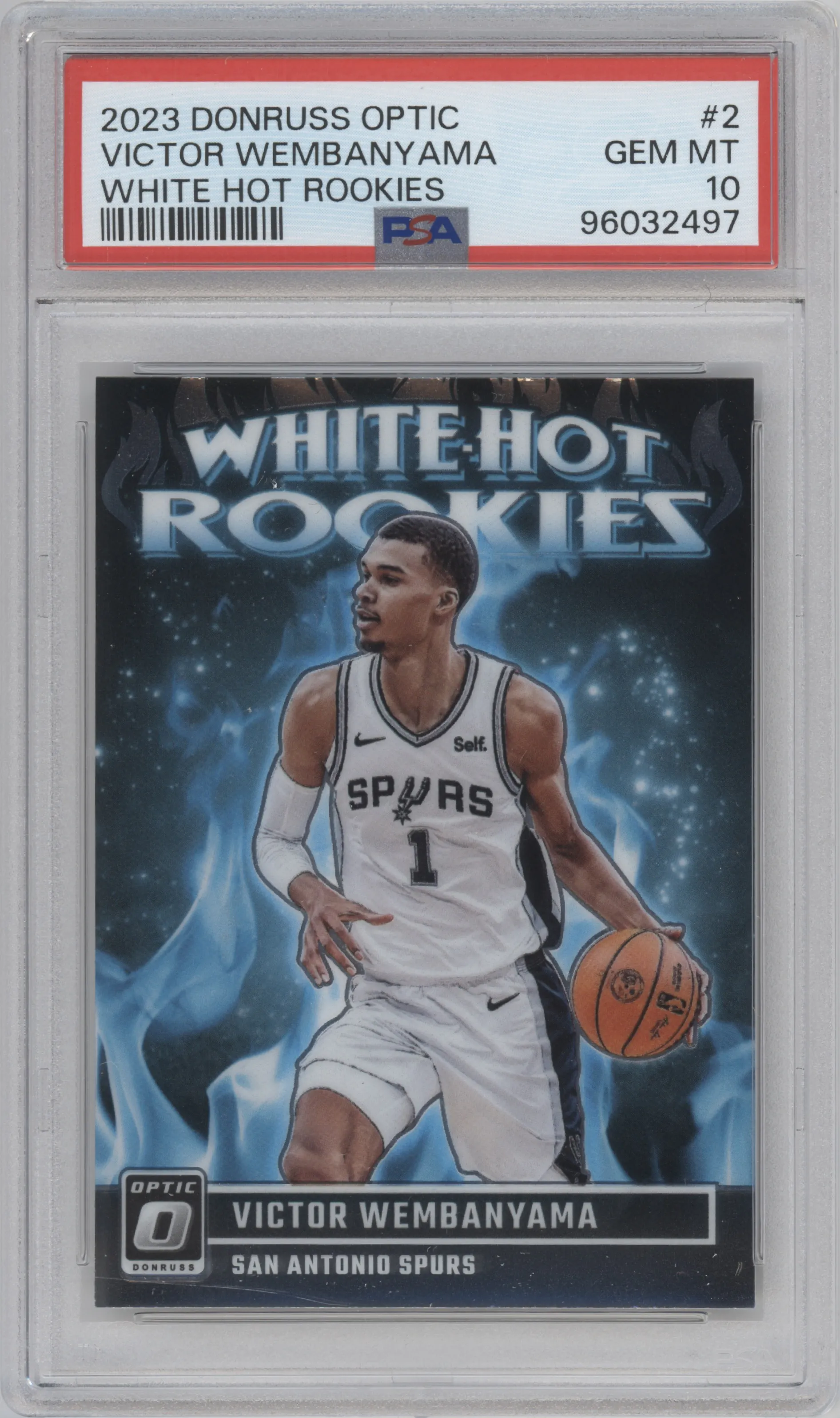 2023 Donruss Optic White Hot Rookies Victor Wembanyama PSA 10