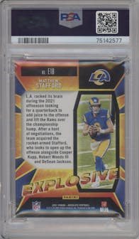 Matthew Stafford from the 2021 Panini Absolute set graded by PSA and given an overall grade of 9.