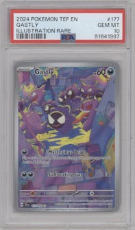 Gastly from the 2024 Pokemon SV set graded by PSA and given an overall grade of 10.