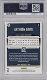 Anthony Davis from the 2018-19 Panini Donruss Optic set featuring a Fast Break Holo parallel graded by PSA and given an overall grade of 9.