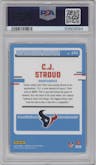 C.J. Stroud from the 2023 Donruss Optic set graded by PSA and given an overall grade of 10.