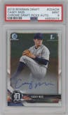 Casey Mize from the 2018 Bowman Draft set graded by PSA and given an overall grade of 9.