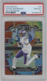 Justin Jefferson from the 2023 Panini Select set featuring a Tie-Dye parallel graded by PSA and given an overall grade of 10.