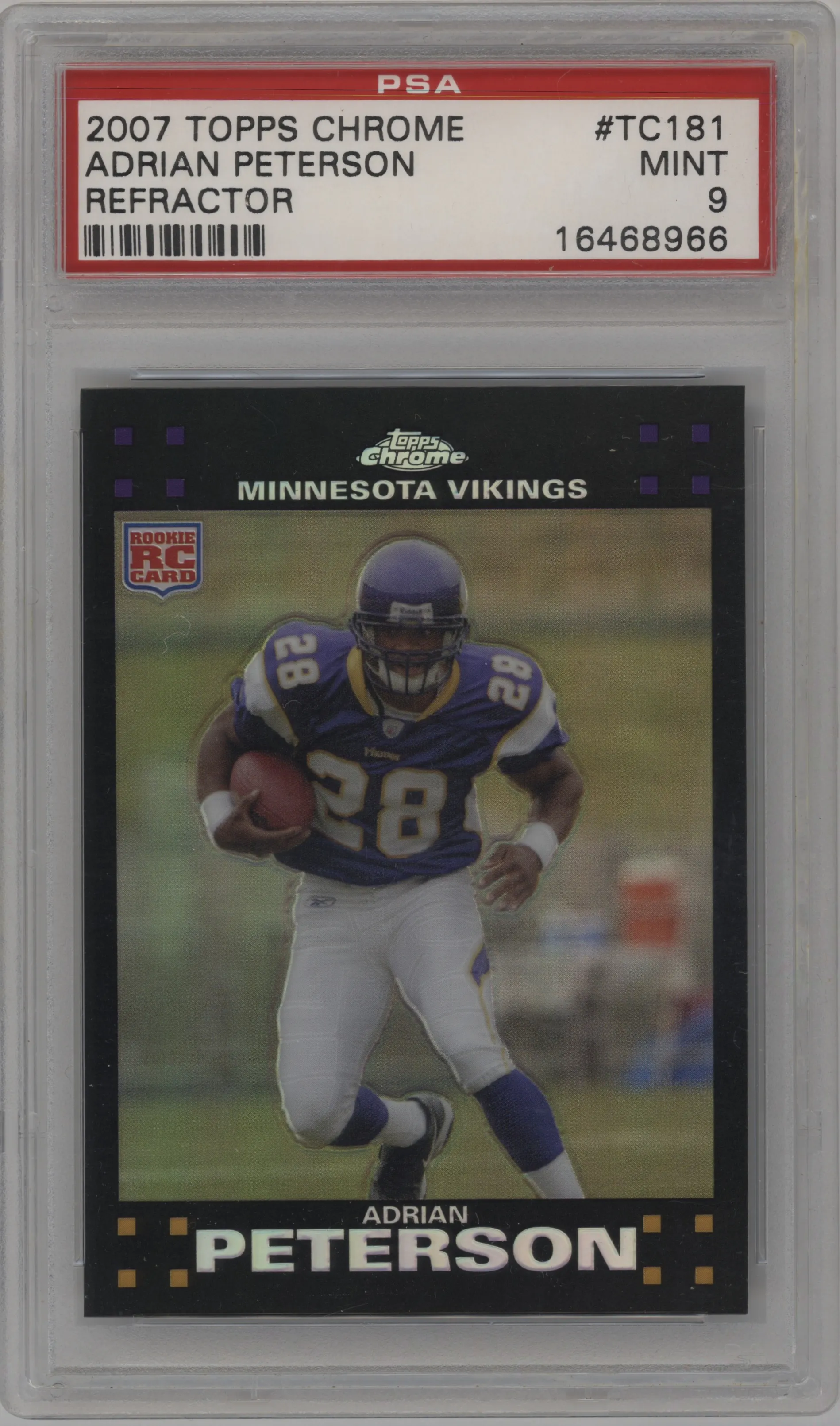 2007 Topps Chrome Adrian Peterson Refractor #TC181 PSA 9