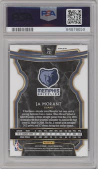 Ja Morant from the 2019-20 Panini Select set featuring a Tri-Color parallel graded by PSA and given an overall grade of 9.