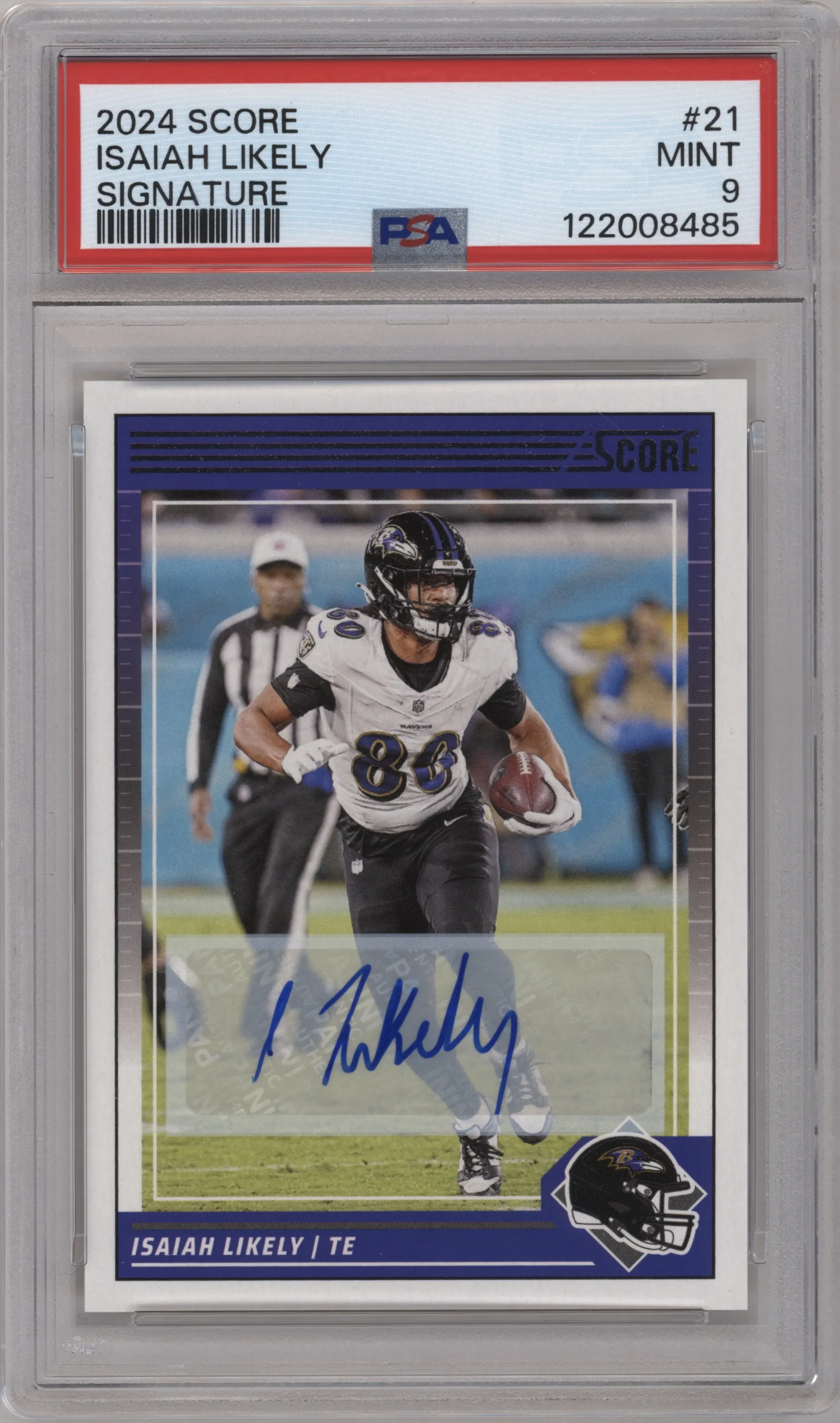 2024 Panini Score Sig. Isaiah Likely #21 PSA 9
