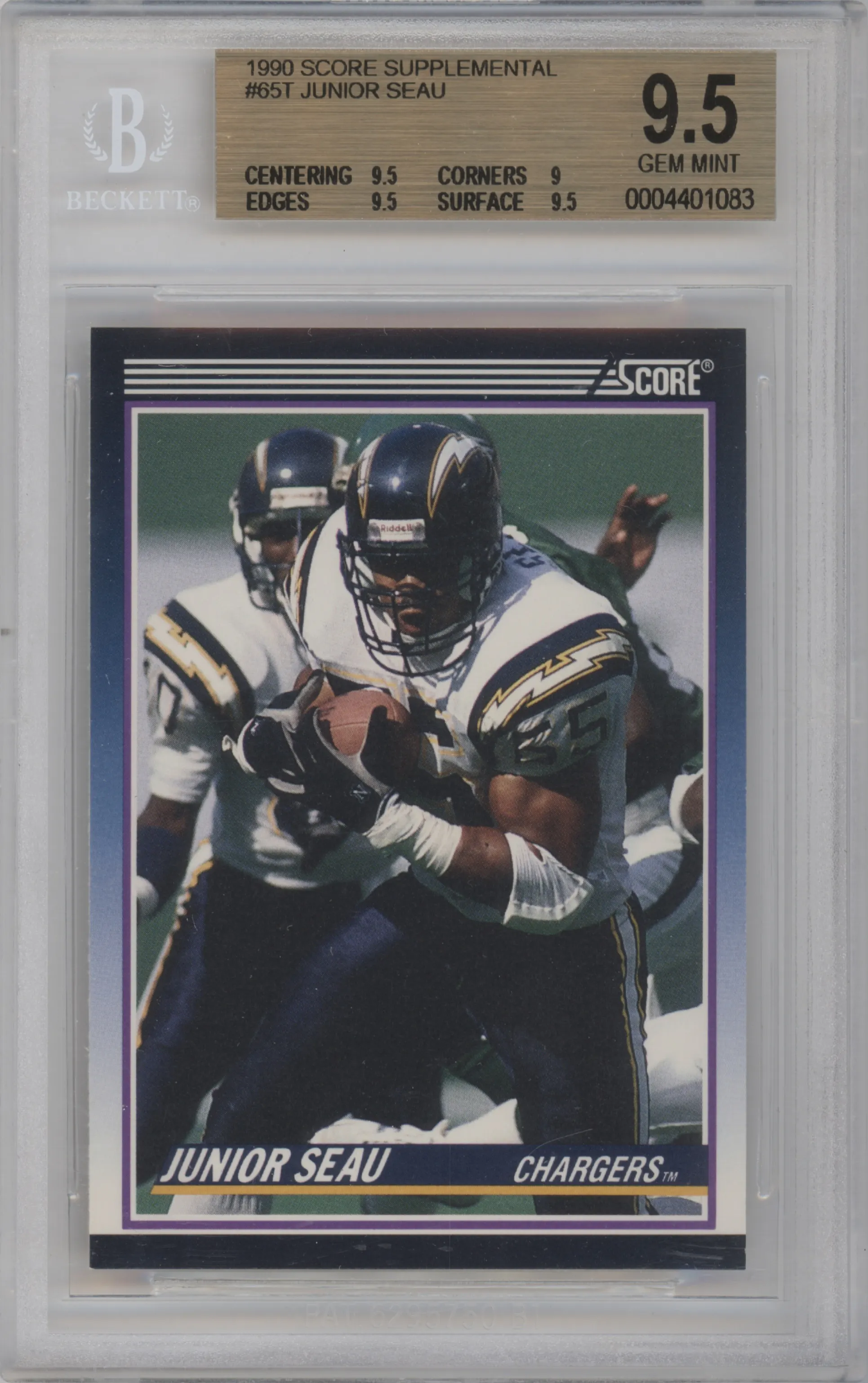 1990 Score Supplemental Junior Seau BGS 9.5