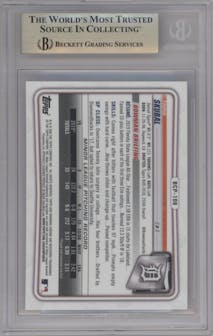 Tarik Skubal from the 2020 Bowman set graded by Beckett and given an overall grade of 9.5.