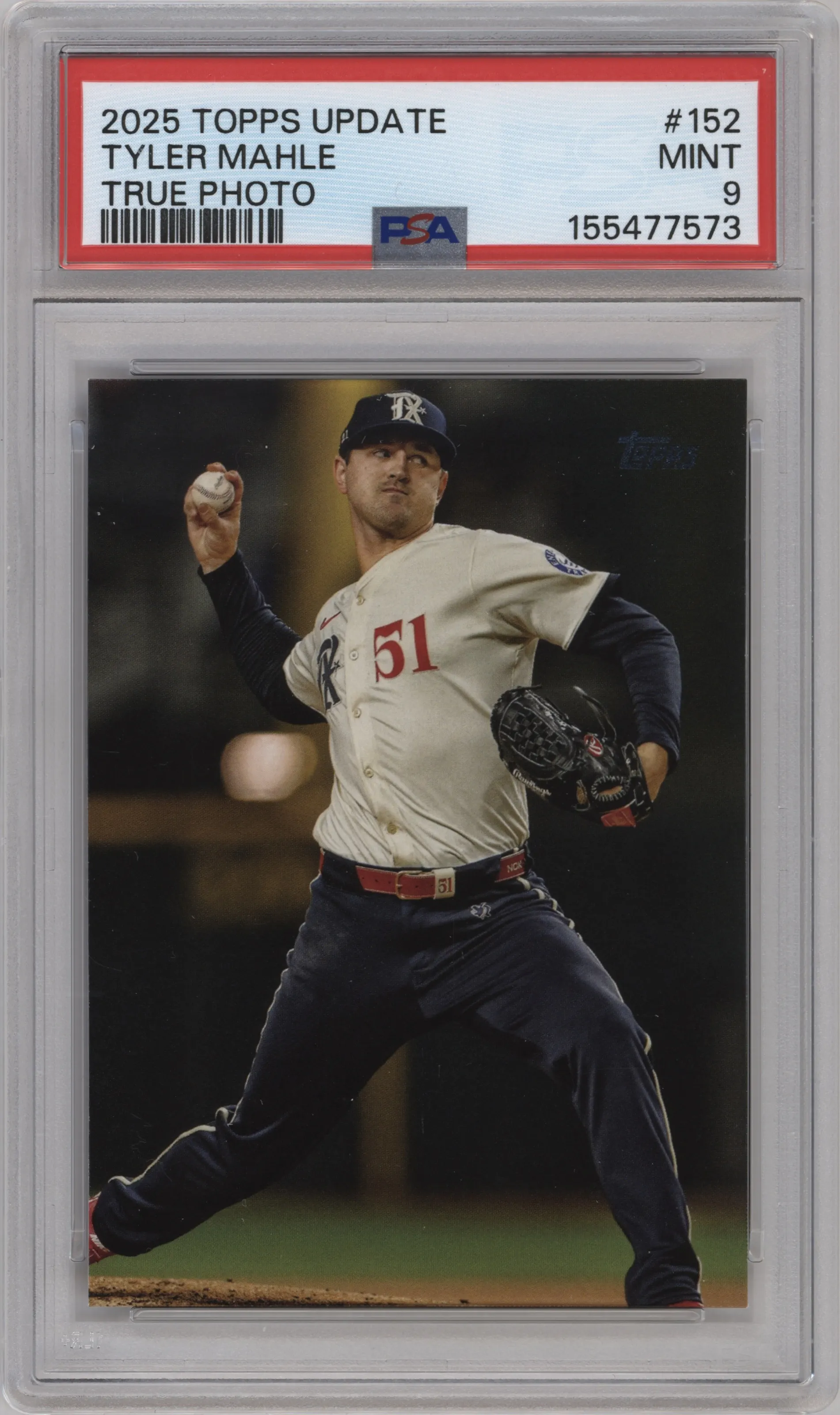 2025 Topps Update Tyler Mahle True Photo Variation #US152 PSA 9
