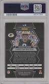 Christian Watson from the 2023 Panini Mosaic set featuring a Honeycomb parallel graded by PSA and given an overall grade of 10.