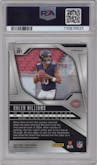 Caleb Williams from the 2024 Panini Prizm set featuring a Green Wave parallel graded by PSA and given an overall grade of 10.