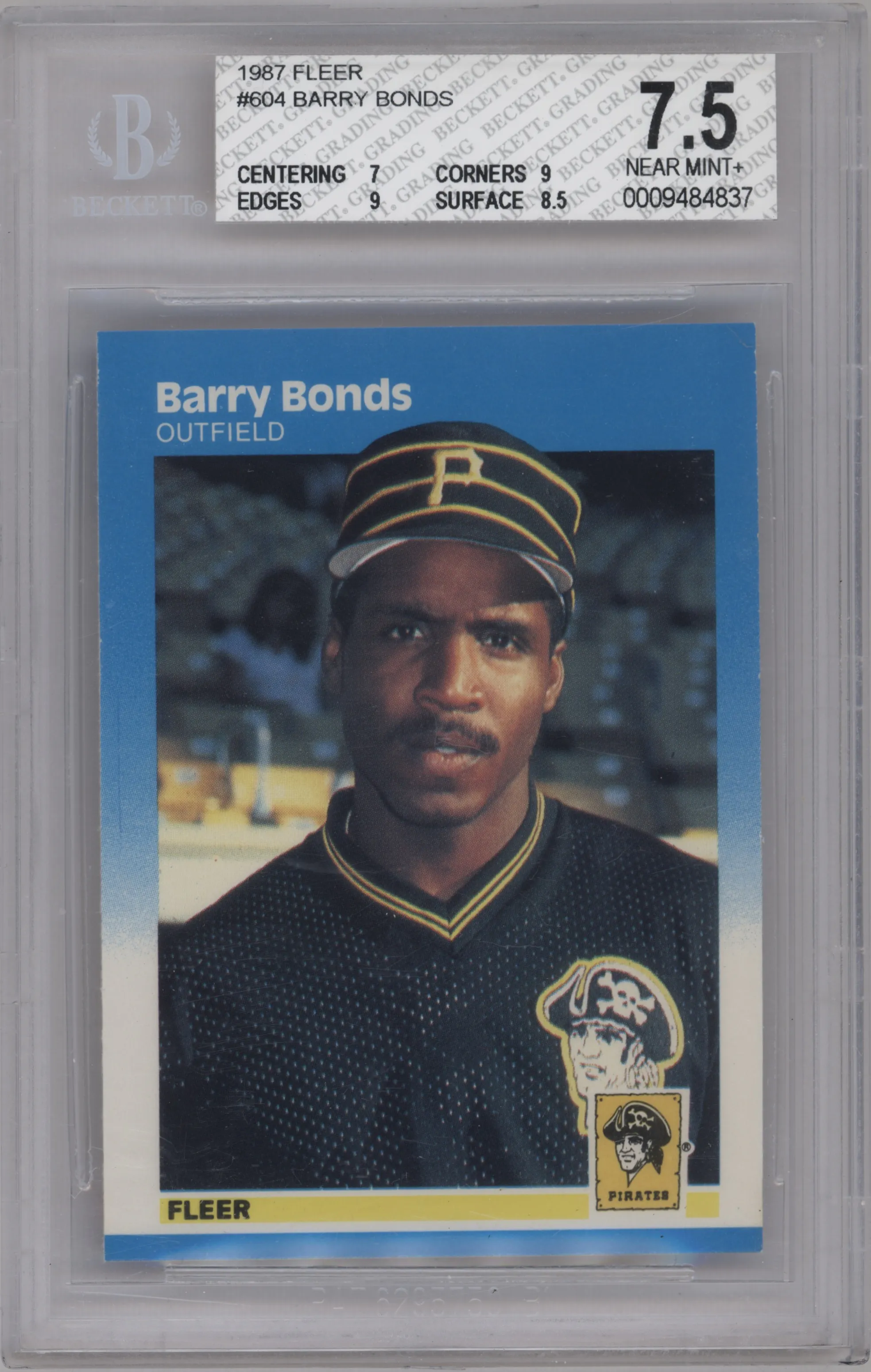 1987 Fleer Barry Bonds BGS 7.5
