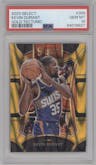 Kevin Durant  from the 2023-24 Panini Select  set featuring a Gold Tectonic parallel graded by PSA and given an overall grade of 10.
